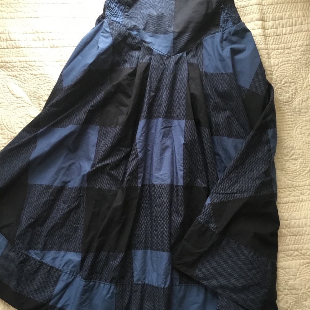 kimchi blue | buffalo check midi skirt • M